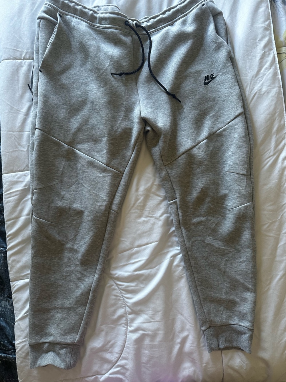 Nike Men’s Gray Jogger Sweatpants with Black Logo - Size XXL